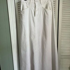 We The Free white denim maxi skirt.